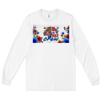 White floral 4th of july crew license plate Long Sleeve Tee - HRA Design Shop
