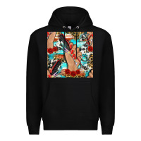 Black hairdresser hand scissors and roses with serape leopard and cowhide se Premium Hoodie - BundleAndBundleShop