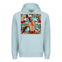 Blue Mist hairdresser hand scissors and roses with serape leopard and cowhide se Premium Hoodie - BundleAndBundleShop