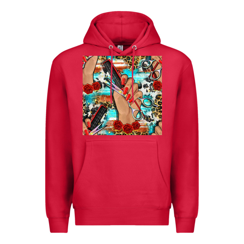 Hairdresser Hand Scissors And Roses With Serape Leopard And Cowhide Se Premium Hoodie by BundleAndBundleShop | Teevron