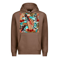 Chestnut hairdresser hand scissors and roses with serape leopard and cowhide se Premium Hoodie - BundleAndBundleShop