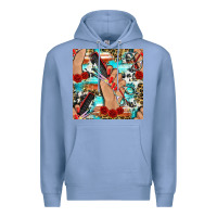 Colony Blue hairdresser hand scissors and roses with serape leopard and cowhide se Premium Hoodie - BundleAndBundleShop