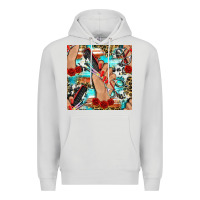 Dove Grey hairdresser hand scissors and roses with serape leopard and cowhide se Premium Hoodie - BundleAndBundleShop