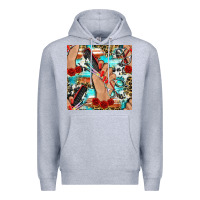 Heather Grey hairdresser hand scissors and roses with serape leopard and cowhide se Premium Hoodie - BundleAndBundleShop