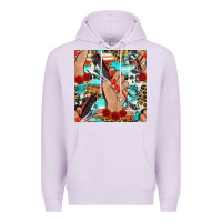 Lilac hairdresser hand scissors and roses with serape leopard and cowhide se Premium Hoodie - BundleAndBundleShop