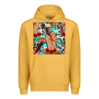 Mustard hairdresser hand scissors and roses with serape leopard and cowhide se Premium Hoodie - BundleAndBundleShop