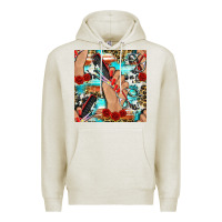 Oatmeal Heather hairdresser hand scissors and roses with serape leopard and cowhide se Premium Hoodie - BundleAndBundleShop