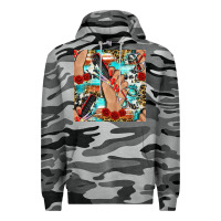 Slate Camo hairdresser hand scissors and roses with serape leopard and cowhide se Premium Hoodie - BundleAndBundleShop