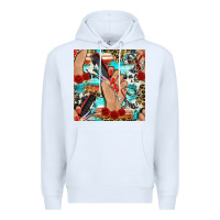 White hairdresser hand scissors and roses with serape leopard and cowhide se Premium Hoodie - BundleAndBundleShop