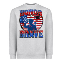 Heather Grey honor the brave Heavyweight Sweatshirt - Zillion Design Studio