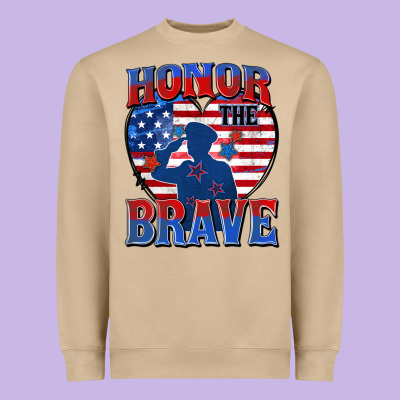 Honor The Brave Heavyweight Sweatshirt Designed By Zillion Design Studio
