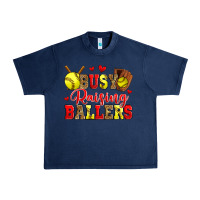 Navy busy raising ballers softball Urban Heavy Tee - Zillion Design Studio