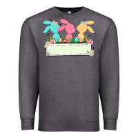 Charcoal Heather easter bunny trio Premium Sweatshirt - MaliasSmallBusiness