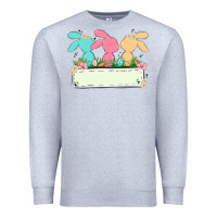 Heather Grey easter bunny trio Premium Sweatshirt - MaliasSmallBusiness