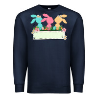 Navy easter bunny trio Premium Sweatshirt - MaliasSmallBusiness