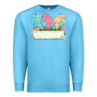 Ocean Blue easter bunny trio Premium Sweatshirt - MaliasSmallBusiness
