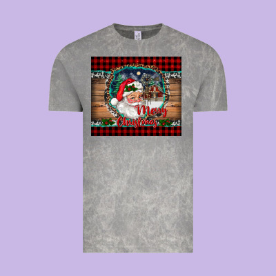 Merry Christmas Santa And Farm Vintage Tee Designed By Ranaportraitstore