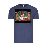 Vintage Denim merry christmas santa and farm Vintage Tee - RanaPortraitStore