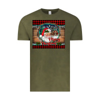 Vintage Olive merry christmas santa and farm Vintage Tee - RanaPortraitStore