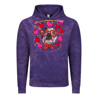 Cloud Purple Valentine's day  english bulldog Vintage Hoodie - RanaPortraitStore