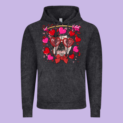 Vintage Hoodie Valentine's day  english bulldog