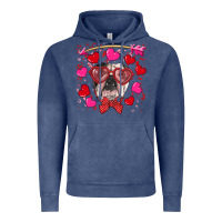 Vintage Denim Valentine's day  english bulldog Vintage Hoodie - RanaPortraitStore