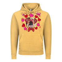 Vintage Mustard Valentine's day  english bulldog Vintage Hoodie - RanaPortraitStore