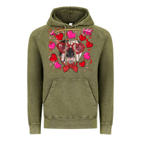 Vintage Olive Valentine's day  english bulldog Vintage Hoodie - RanaPortraitStore