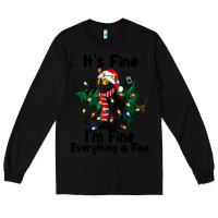 Black It's Fine I'am Fine Everything Is Fine Long Sleeve Tee - FaDigitalArtStudio