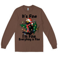 Chestnut It's Fine I'am Fine Everything Is Fine Long Sleeve Tee - FaDigitalArtStudio