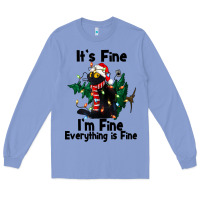 Colony Blue It's Fine I'am Fine Everything Is Fine Long Sleeve Tee - FaDigitalArtStudio