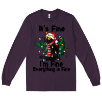 Plum It's Fine I'am Fine Everything Is Fine Long Sleeve Tee - FaDigitalArtStudio