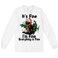 White It's Fine I'am Fine Everything Is Fine Long Sleeve Tee - FaDigitalArtStudio