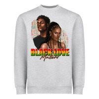 Heather Grey afro black love matters Heavyweight Sweatshirt - texasbilliewilder