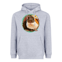 Heather Grey floral leopard guinea pigs Heavyweight Hoodie - Jasminsmagicworld