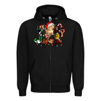 Black joy and cow christmas candies and letters Zipper Hoodie - AdoDesignShop