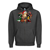 Charcoal Heather joy and cow christmas candies and letters Zipper Hoodie - AdoDesignShop
