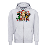 Heather Grey joy and cow christmas candies and letters Zipper Hoodie - AdoDesignShop
