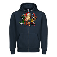 Navy joy and cow christmas candies and letters Zipper Hoodie - AdoDesignShop