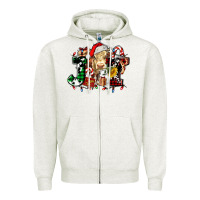 Oatmeal Heather joy and cow christmas candies and letters Zipper Hoodie - AdoDesignShop