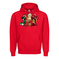Red joy and cow christmas candies and letters Zipper Hoodie - AdoDesignShop