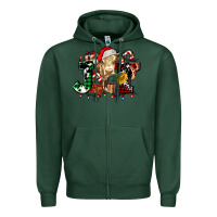 Sports Green joy and cow christmas candies and letters Zipper Hoodie - AdoDesignShop
