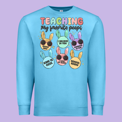 Teahing My Favorite Peeps Premium Sweatshirt Designed By Maliassmallbusiness