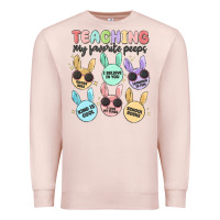 Pale Pink teahing my favorite peeps Premium Sweatshirt - MaliasSmallBusiness