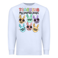 White teahing my favorite peeps Premium Sweatshirt - MaliasSmallBusiness