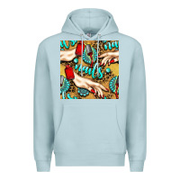 Blue Mist hand and nail polish with turquoise gemstone and leopard seamless patt Premium Hoodie - BundleAndBundleShop