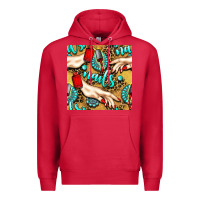 Cardinal hand and nail polish with turquoise gemstone and leopard seamless patt Premium Hoodie - BundleAndBundleShop