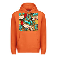 Carrot hand and nail polish with turquoise gemstone and leopard seamless patt Premium Hoodie - BundleAndBundleShop
