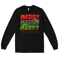 Black Merry christmas Long Sleeve Tee - FaDigitalArtStudio