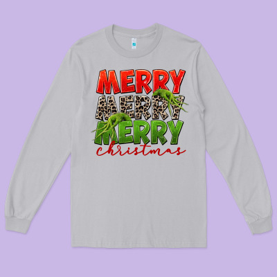 Merry Christmas Long Sleeve Tee Designed By Fadigitalartstudio